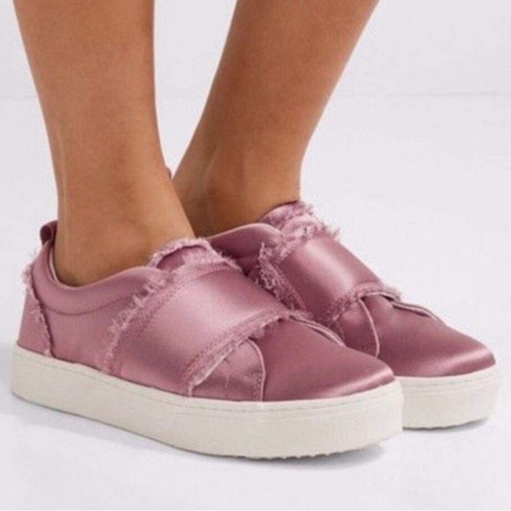 Sam Edelman Sateen Frayed Platform Sneaker Women’s Sizes 7.5 & 9 NWOB - Picture 1 of 14